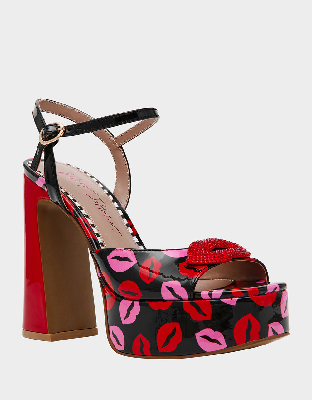 Betsey Johnson ALLYSON MULTI LIPS Women's Platform Sandal Heels