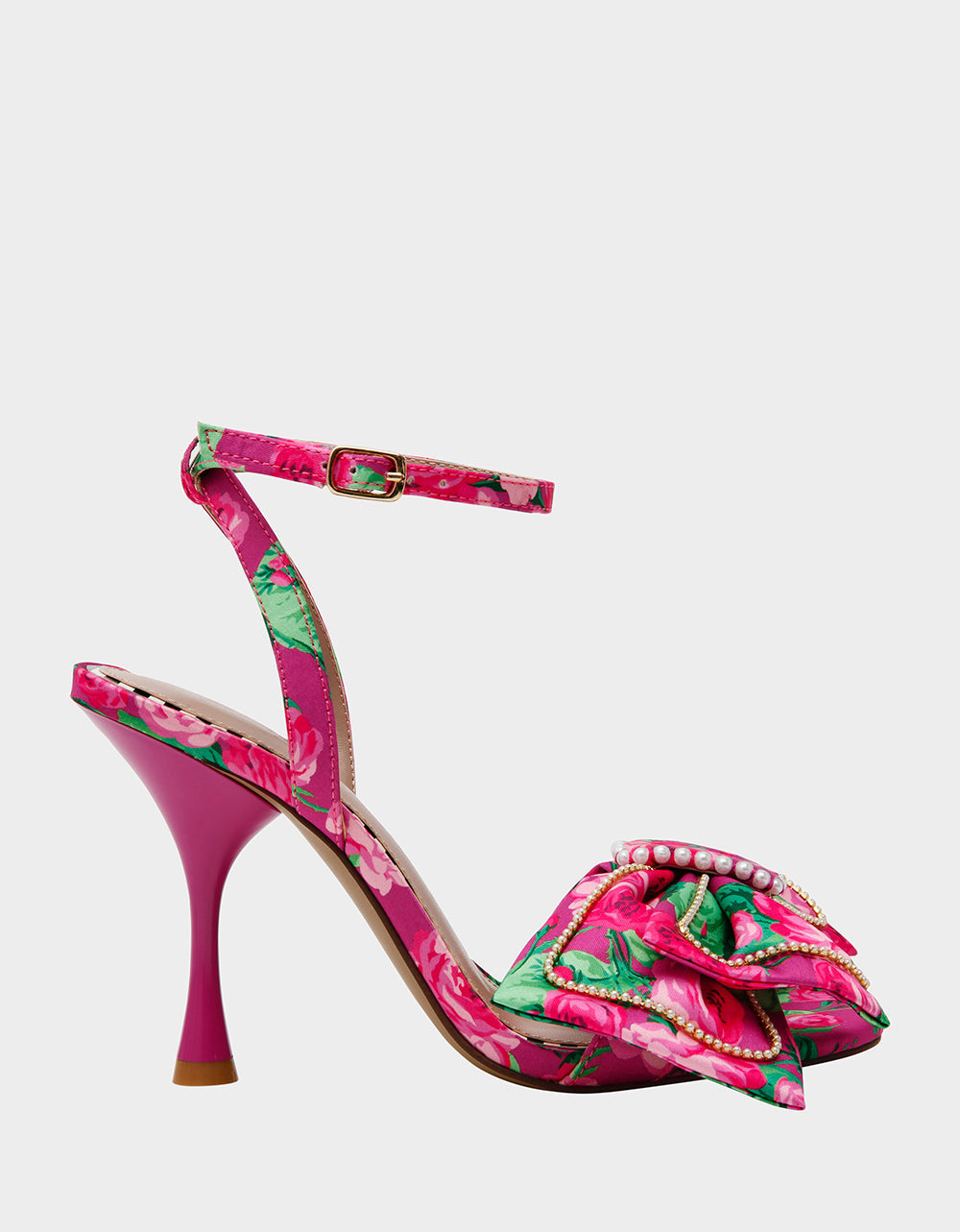 Betsey Johnson DENLY FUCHSIA FLORAL Square-Toe Strappy Heel