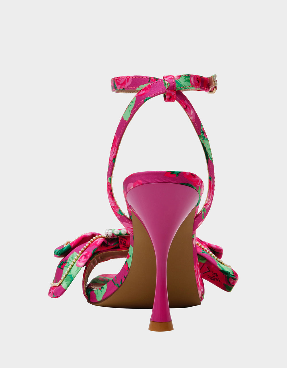 Betsey Johnson DENLY FUCHSIA FLORAL Square-Toe Strappy Heel