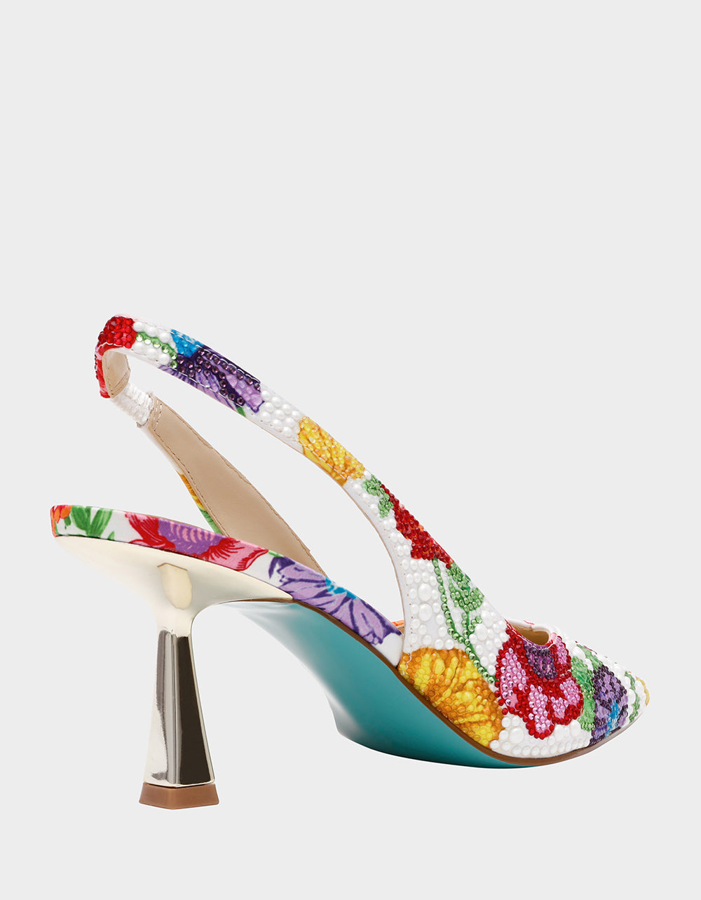 Betsey Johnson CLARK BRIGHT MULTI Women's Rhinestone Floral Heel
