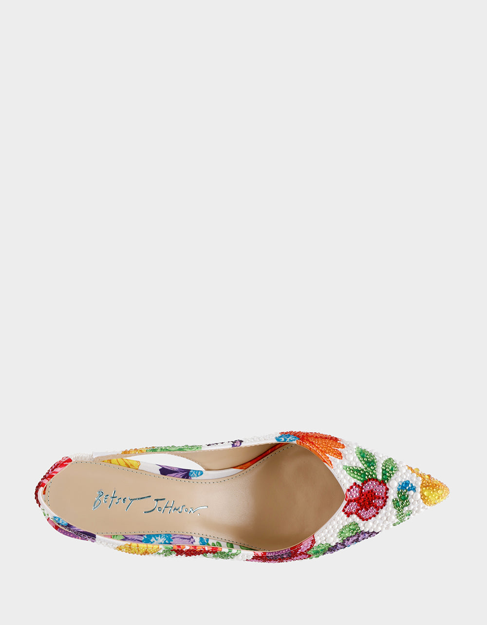 Betsey Johnson CLARK BRIGHT MULTI Women's Rhinestone Floral Heel