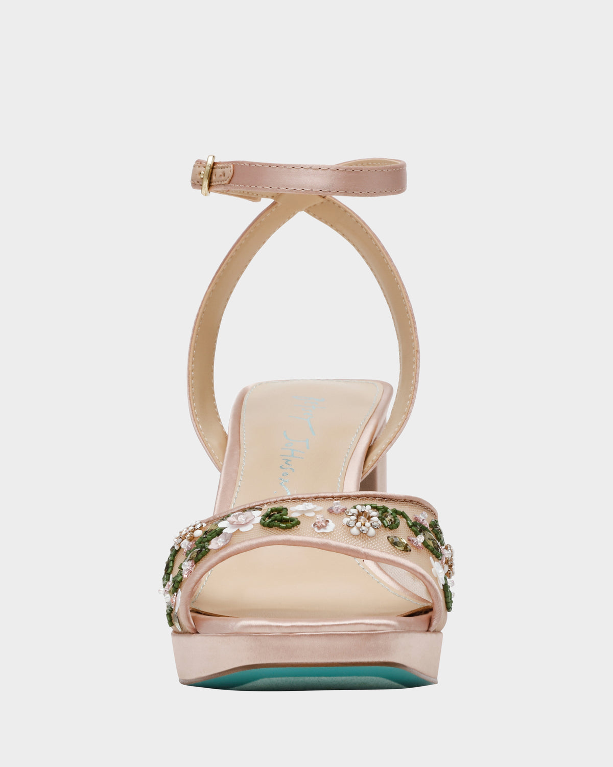 Betsey Johnson KIRRA NUDE Platform Strappy Square-Toe Block Heel