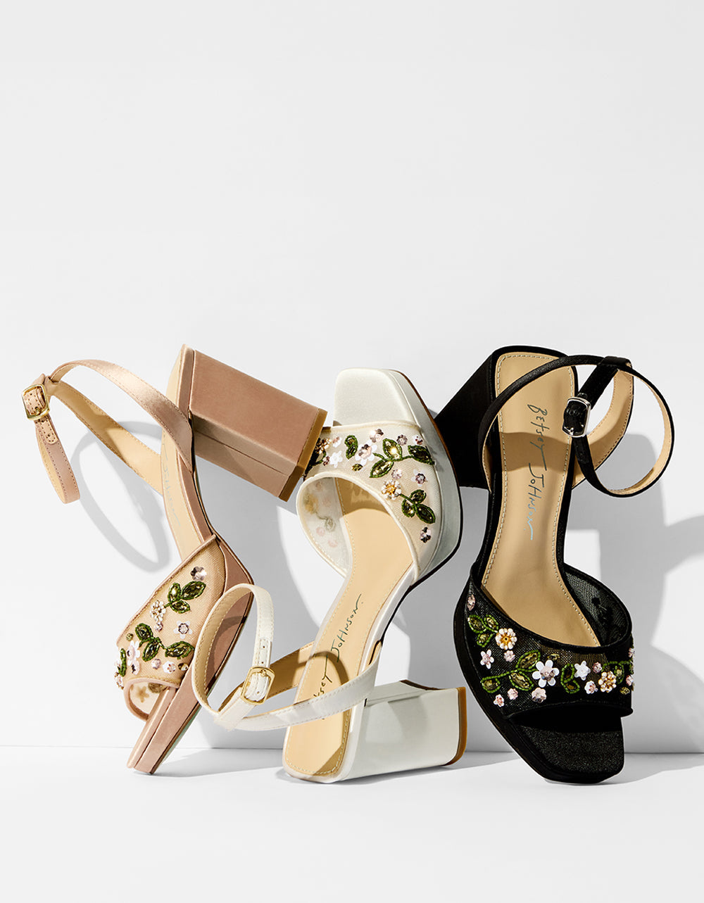 Betsey Johnson KIRRA NUDE Platform Strappy Square-Toe Block Heel