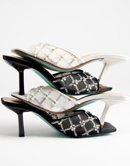 Betsey Johnson EMM IVORY Slip-On Mule Sandal