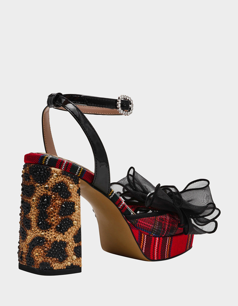 Betsey Johnson PALLOMA RED PLAID Women's Platform Block Heel