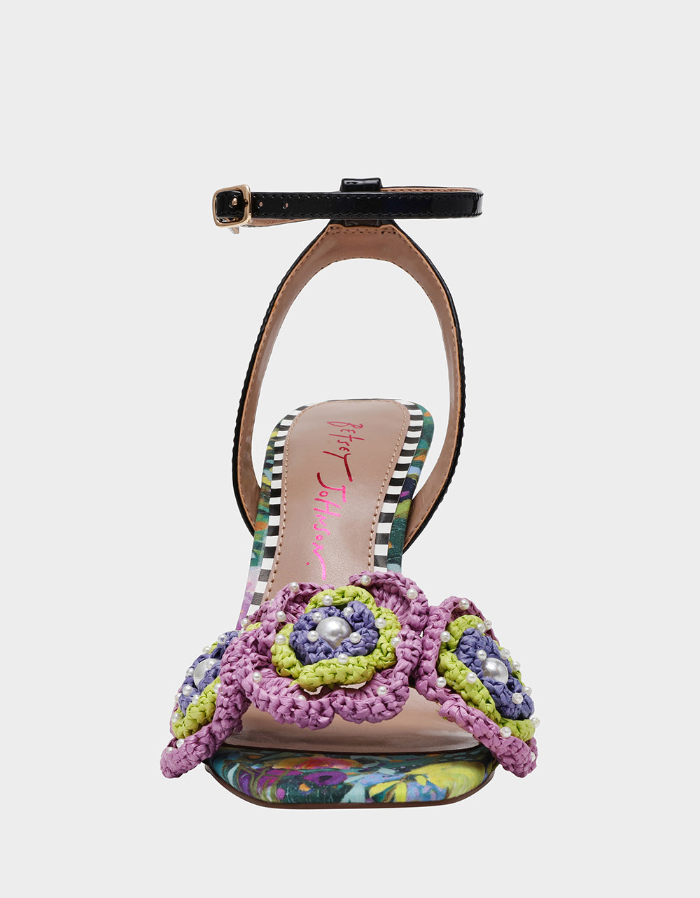 Betsey Johnson AINSLEYY BRIGHT MULTI Square-Toe Floral Heel