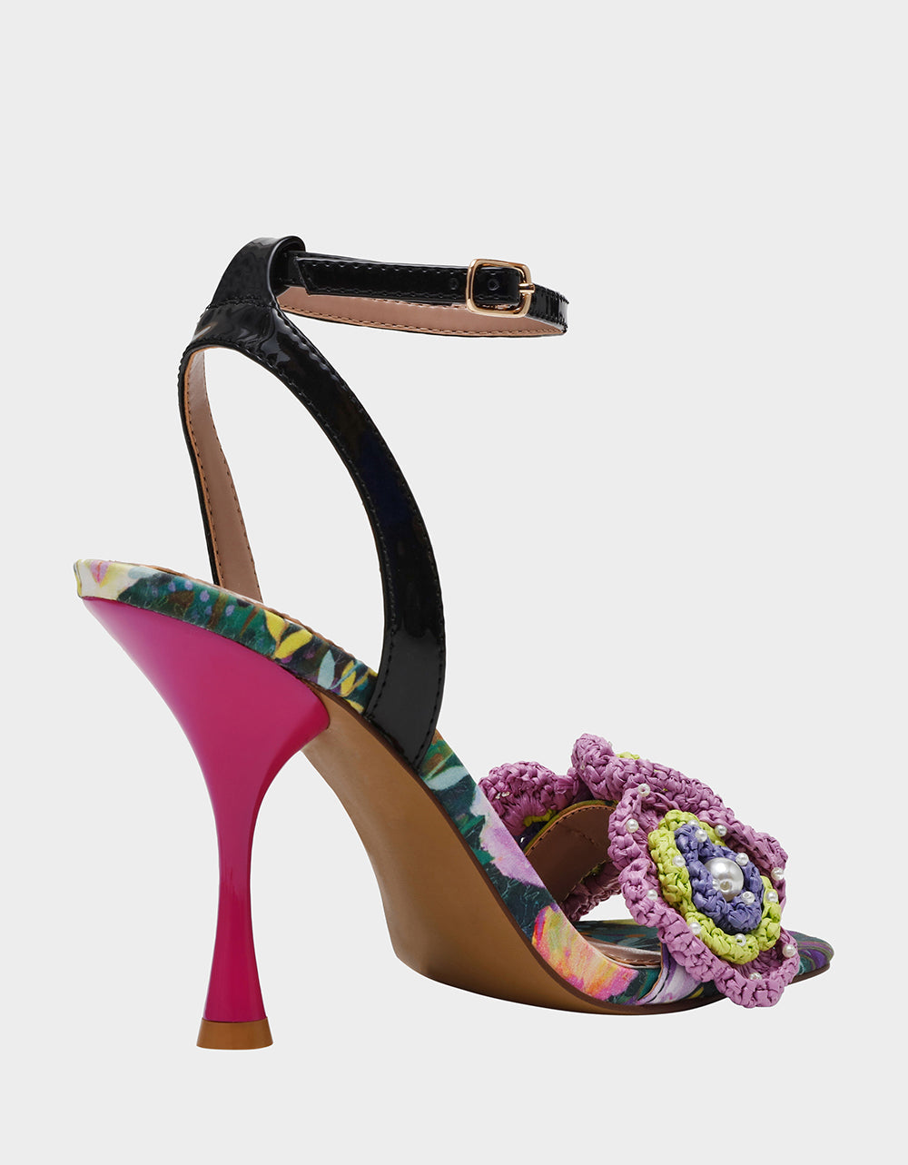 Betsey Johnson AINSLEYY BRIGHT MULTI Square-Toe Floral Heel