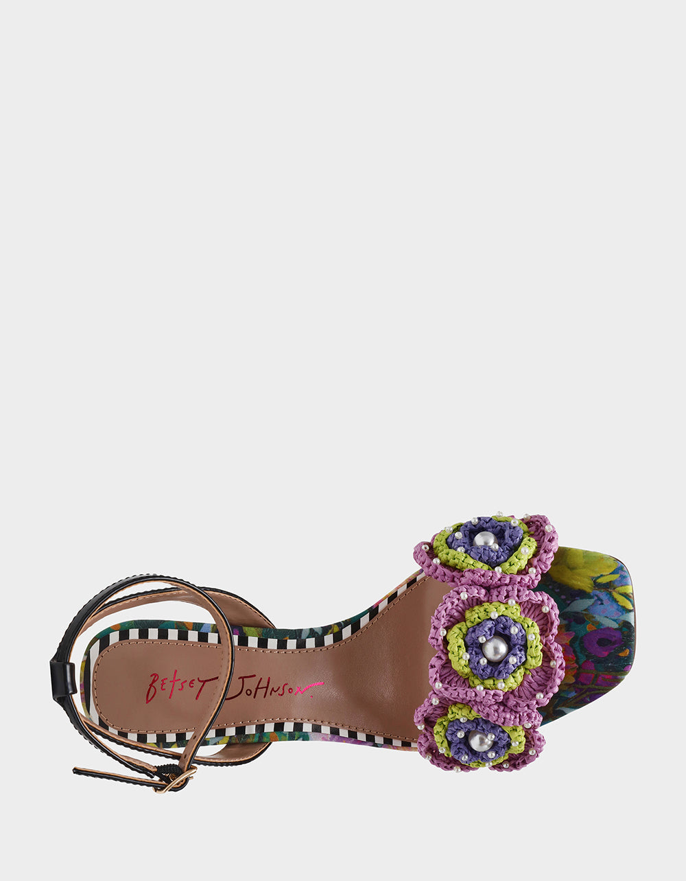 Betsey Johnson AINSLEYY BRIGHT MULTI Square-Toe Floral Heel