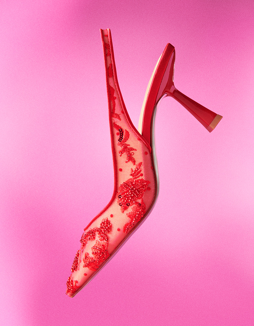 Betsey Johnson NIKKI RED Pointed Toe Slingback Heel