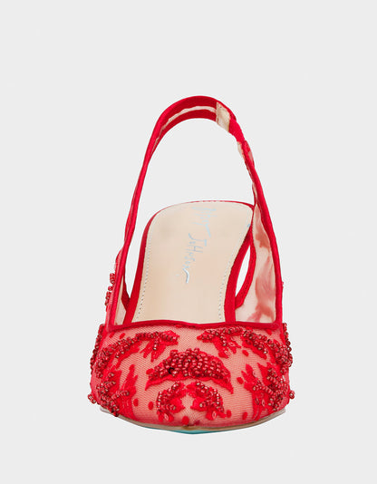 Betsey Johnson NIKKI RED Pointed Toe Slingback Heel