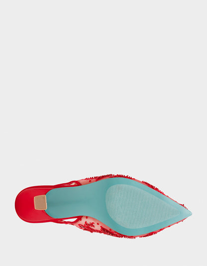 Betsey Johnson NIKKI RED Pointed Toe Slingback Heel