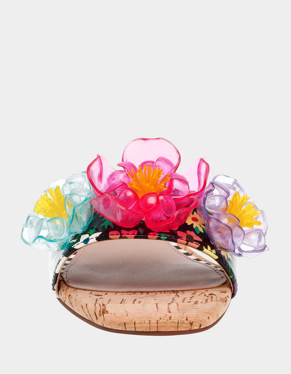 Betsey Johnson BRICE BLACK MULTI Floral Slide Sandal