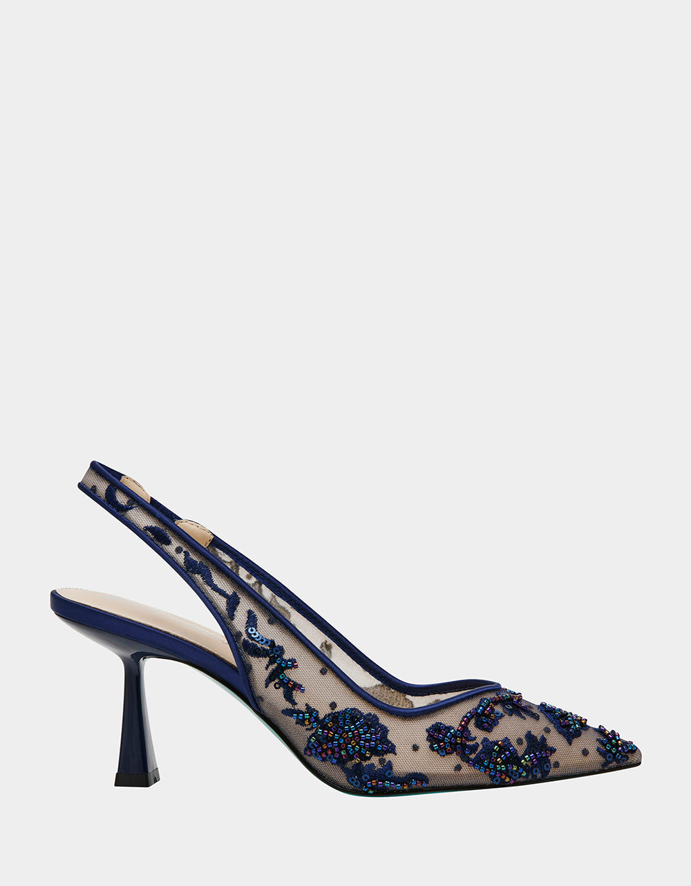 Betsey Johnson NIKKI NAVY Slingback Pointed Toe Heel