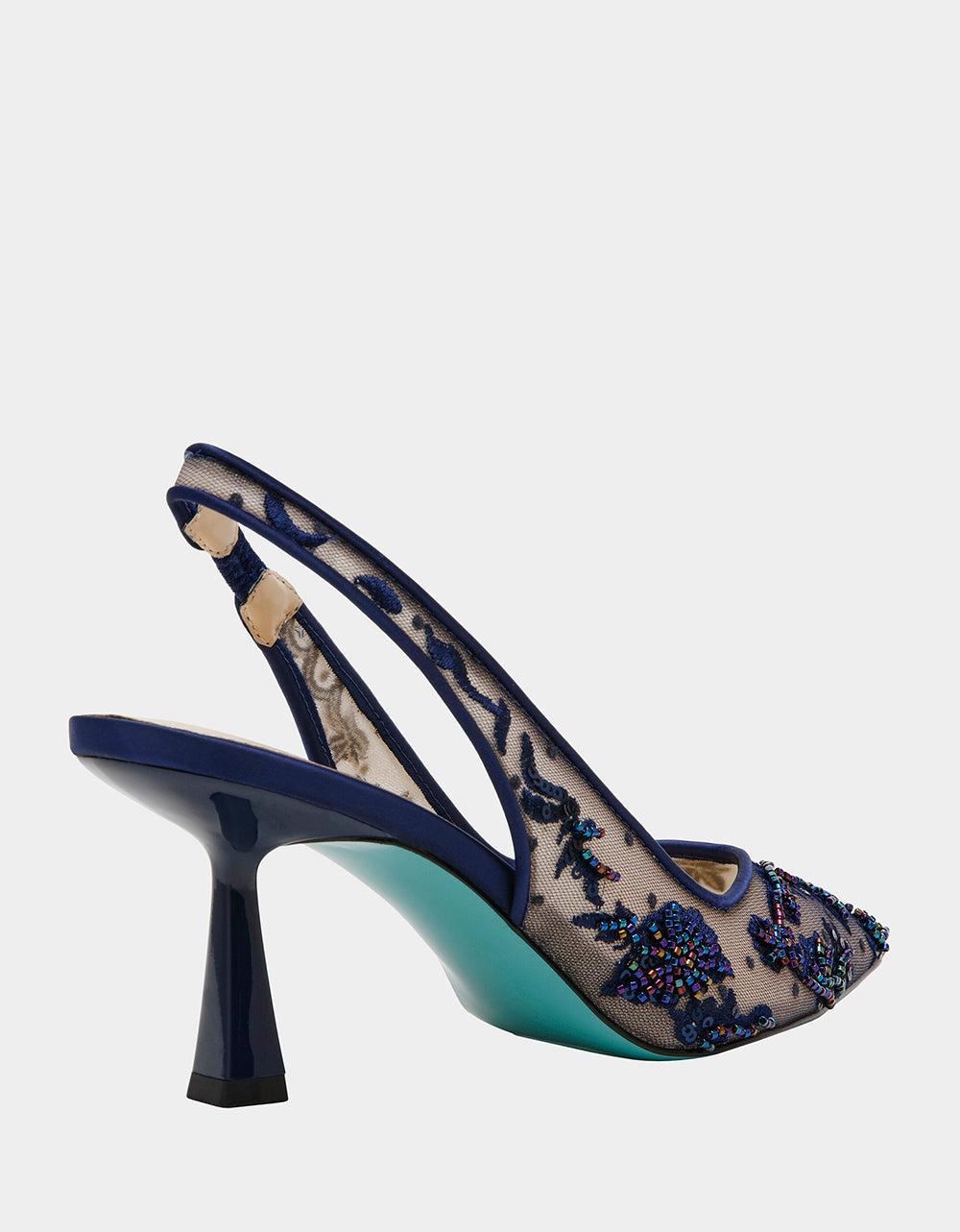 Betsey Johnson NIKKI NAVY Slingback Pointed Toe Heel