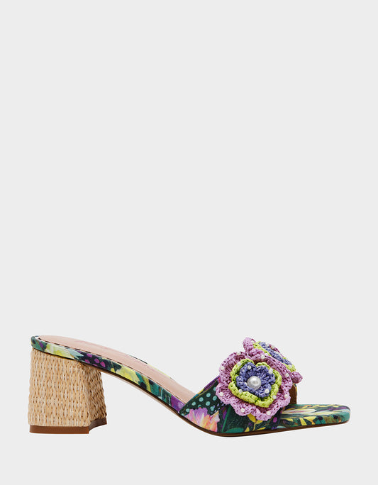 Betsey Johnson DIETRICH BRIGHT MULTI Square-Toe Mule Heel
