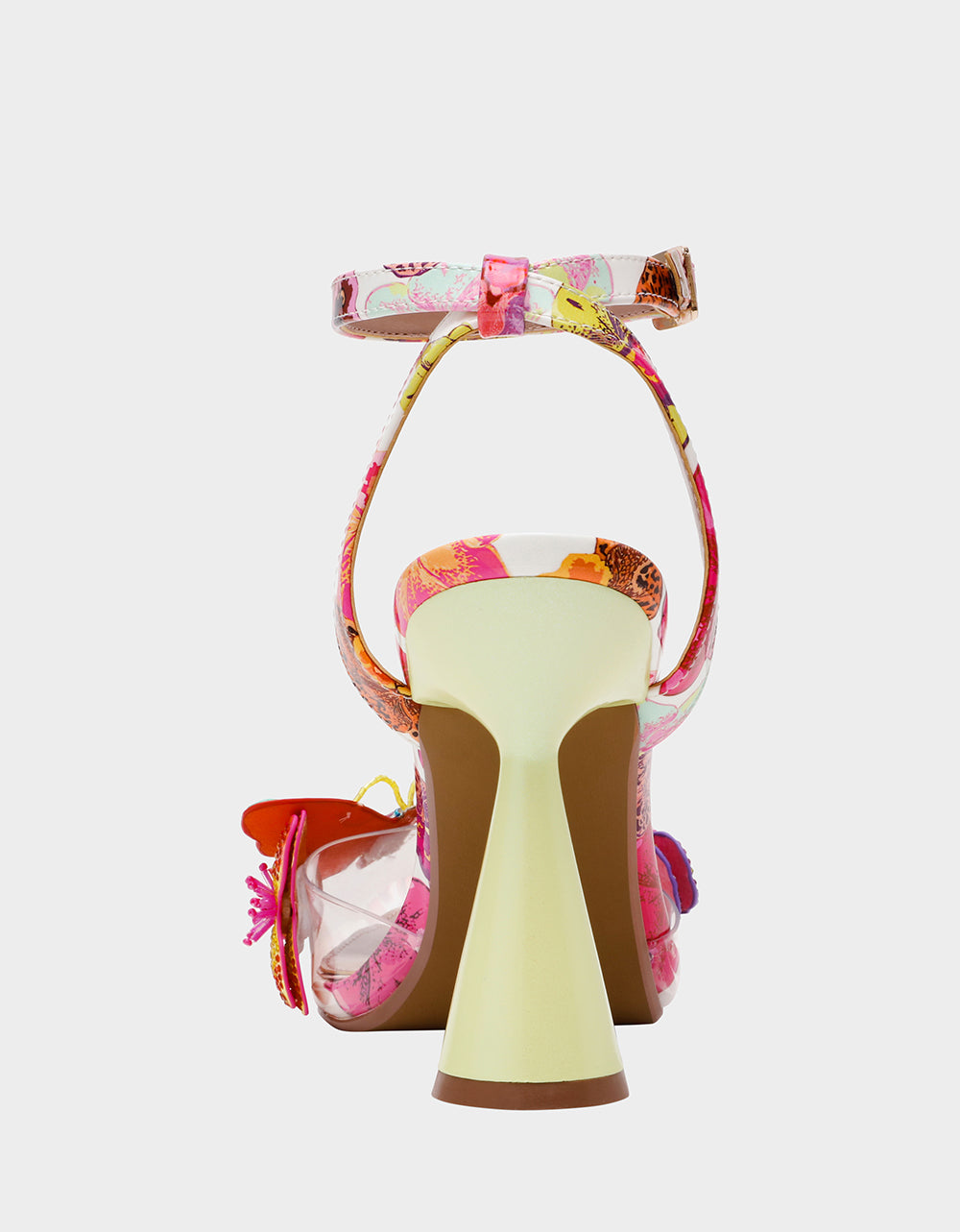 Betsey Johnson CHELSIE WHITE MULTI Women's Floral Butterfly Rhinestone Pump Heel