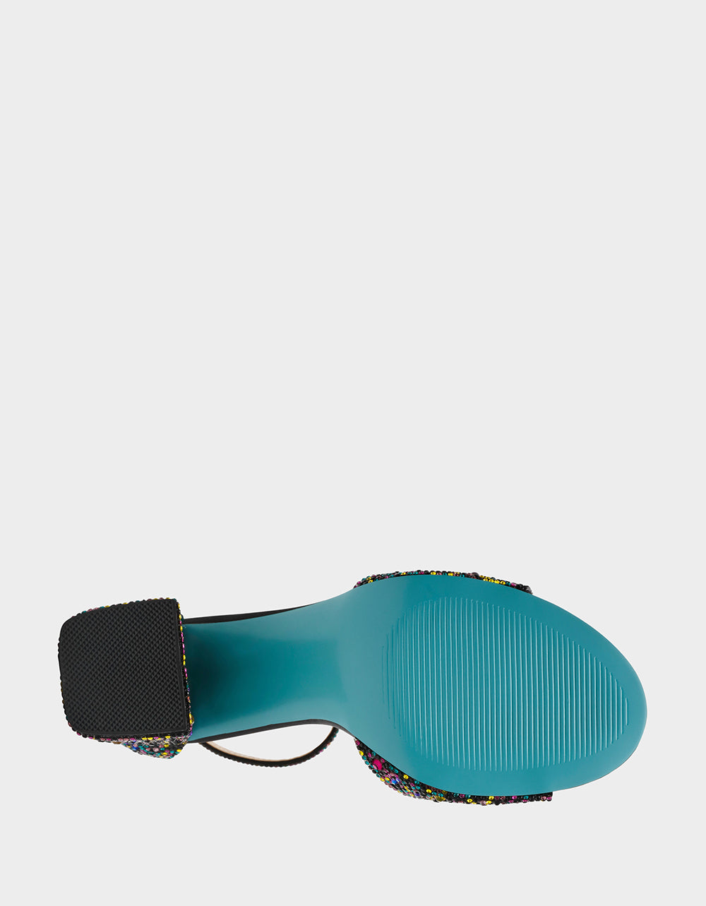 Betsey Johnson KAMI BLACK MULTI Block Heel Open Toe Women's Heel