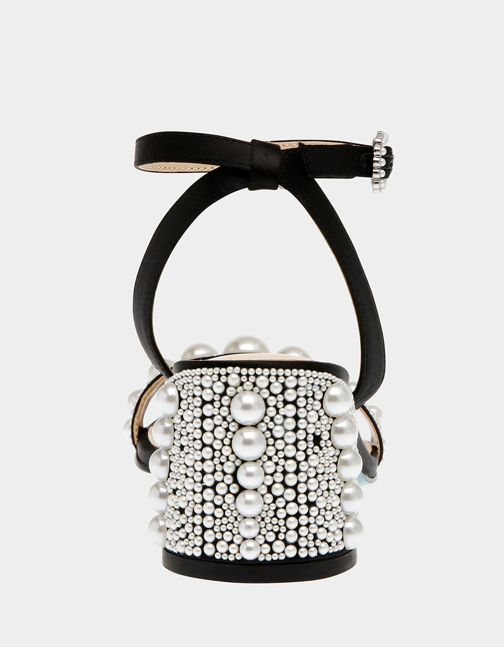 Betsey Johnson TINA BLACK Pearl Block Heel Sandal