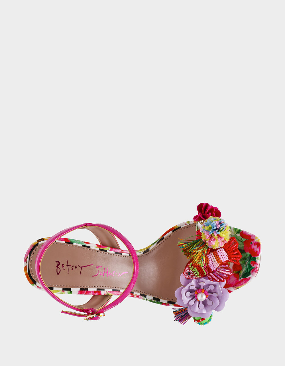 Betsey Johnson MASEN BRIGHT MULTI Women's Square-Toe Block Heel Floral Decal Heel