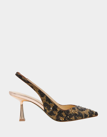 Betsey Johnson CLARK LEOPARD Slingback Women's Kitten Heel