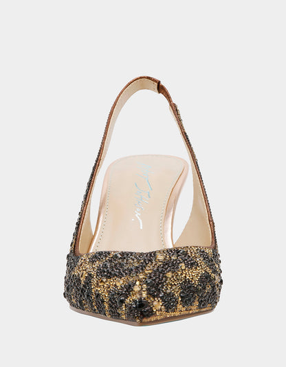 Betsey Johnson CLARK LEOPARD Slingback Women's Kitten Heel