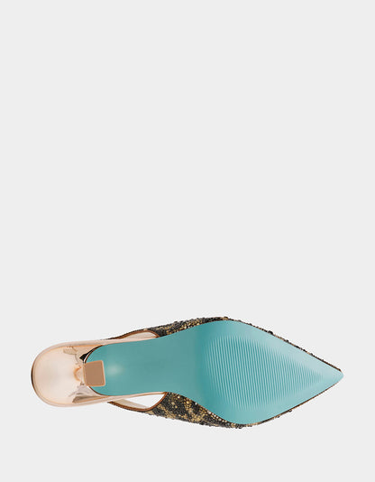 Betsey Johnson CLARK LEOPARD Slingback Women's Kitten Heel