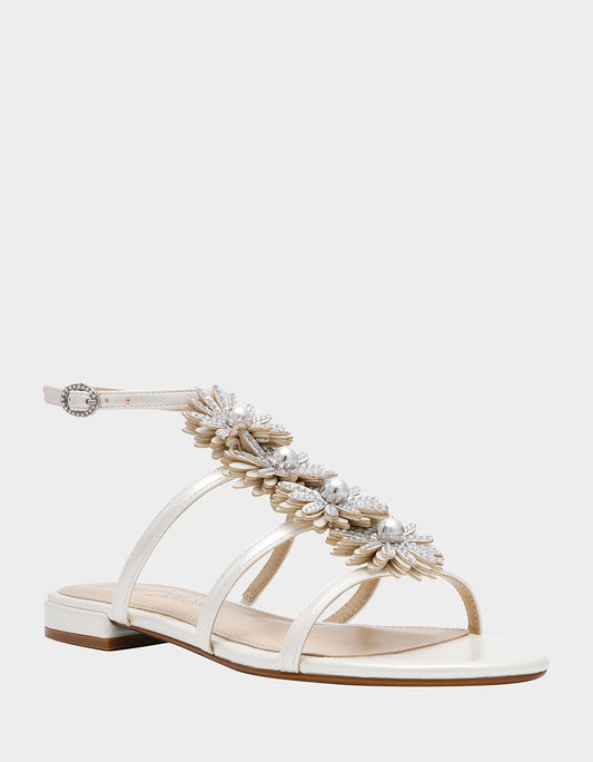 Betsey Johnson JOYCE IVORY Women's Strappy Rhinestone Embellished Sandal