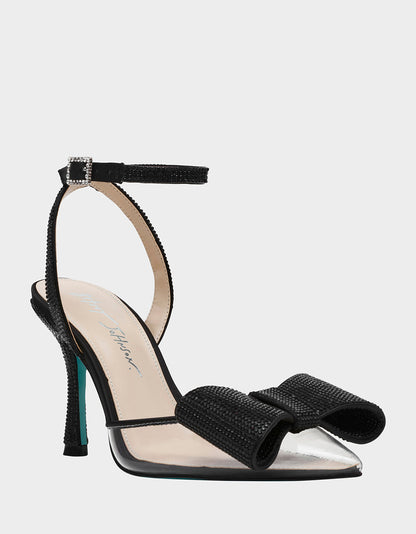 Betsey Johnson HART BLACK Bow Heels