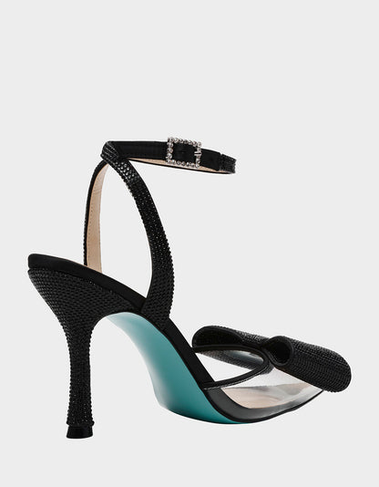 Betsey Johnson HART BLACK Bow Heels