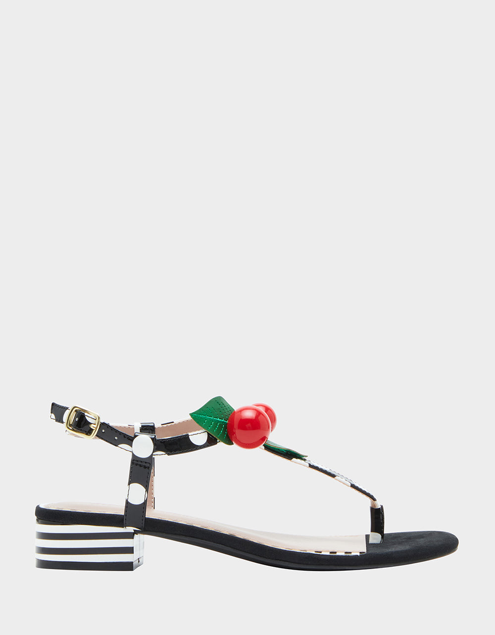 Betsey Johnson ASBURY BLACK WHITE MULTI Cherry Sandals