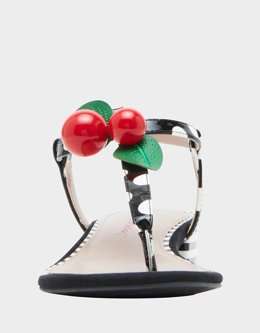 Betsey Johnson ASBURY BLACK WHITE MULTI Cherry Sandals