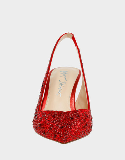 Betsey Johnson CLARK RED Slingback Kitten Heels