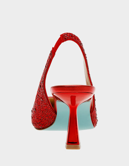Betsey Johnson CLARK RED Slingback Kitten Heels